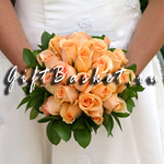 Букет невесты Королевский из персиковых роз